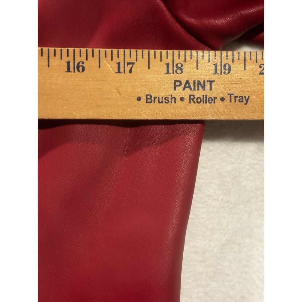 Preston & York Red Lambskin Small Leather Zip Jacket Coat Holiday Full Zip - Picture 5 of 9
